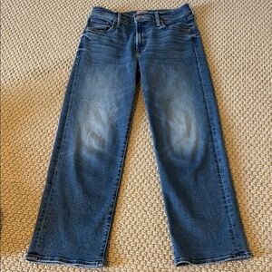 MOTHER Straight-Leg Jeans in Faded Blue Denim